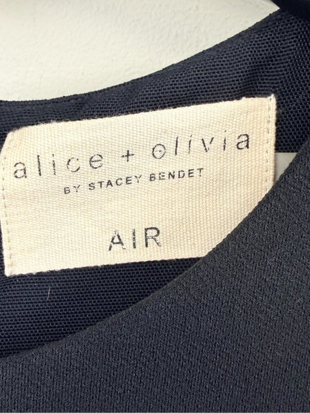 Alice + Olivia Madie black mesh inlet long sleeve dress - Picture 8 of 16